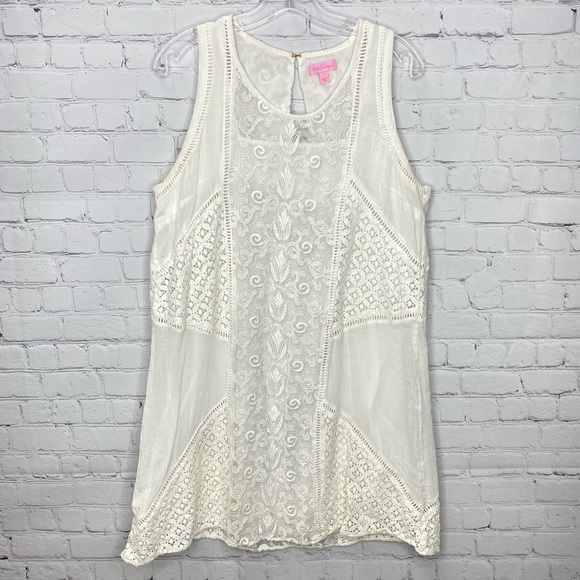 Lilly Pulitzer GINNY SHIFT DRESS White Size Large - Picture 6 of 9